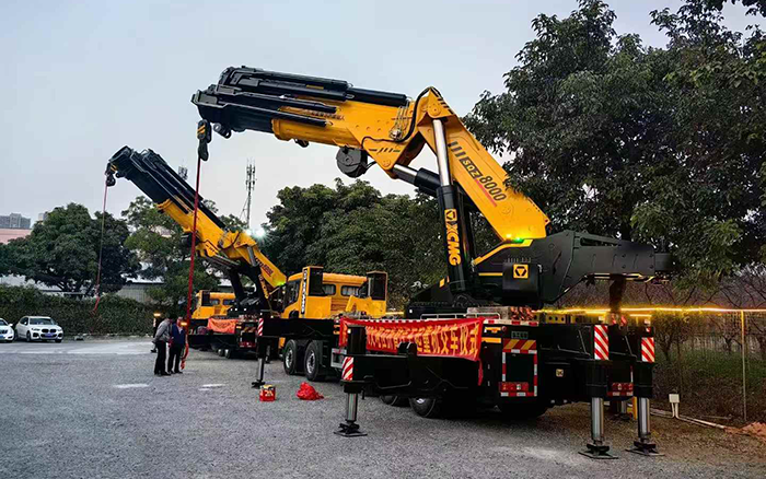 天游TY8线路检测中心折叠臂起重机批量交付东南助力桥梁建设