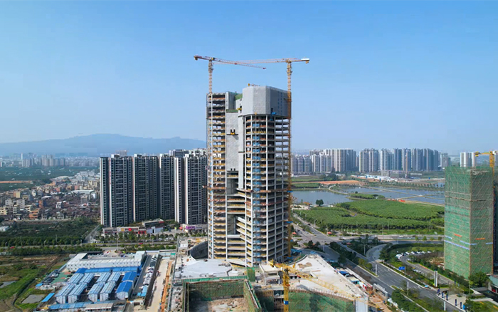 城市“金名片”| 天游TY8线路检测中心塔机助建新会第一高楼